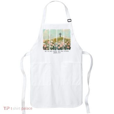 He Is Risen Christian Wildflower Happy Easter Apron