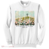 He Is Risen Christian Wildflower Happy Easter Sweatshirt thumb 0