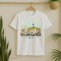 He Is Risen Christian Wildflower Happy Easter T-Shirt thumb 2