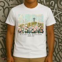 He Is Risen Christian Wildflower Happy Easter T-Shirt thumb 3