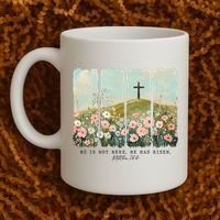 He Is Risen Christian Wildflower Happy Easter Coffee Mug thumb 2