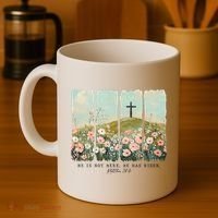 He Is Risen Christian Wildflower Happy Easter Coffee Mug thumb 4