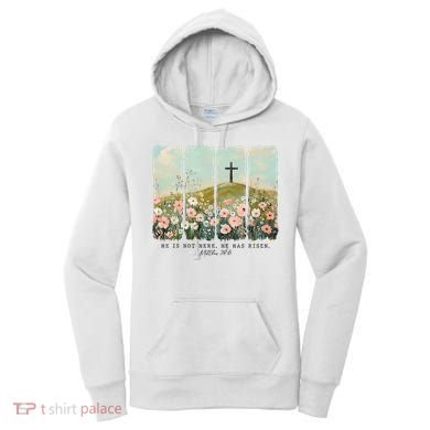 He Is Risen Christian Wildflower Happy Easter Women's Hoodie