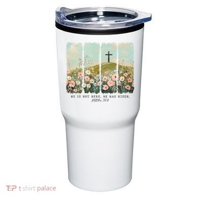 He Is Risen Christian Wildflower Happy Easter Tumbler