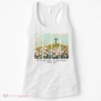 He Is Risen Christian Wildflower Happy Easter Women's Tank Top thumb 0