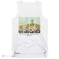 He Is Risen Christian Wildflower Happy Easter Tank Top thumb 0