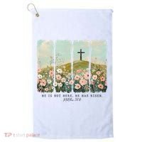 He Is Risen Christian Wildflower Happy Easter Golf Towel thumb 0