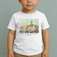 He Is Risen Christian Wildflower Happy Easter Toddler T-Shirt thumb 2