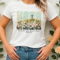 He Is Risen Christian Wildflower Happy Easter Women's T-Shirt thumb 2