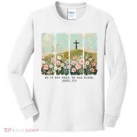 He Is Risen Christian Wildflower Happy Easter Kids Long Sleeve Shirt thumb 0