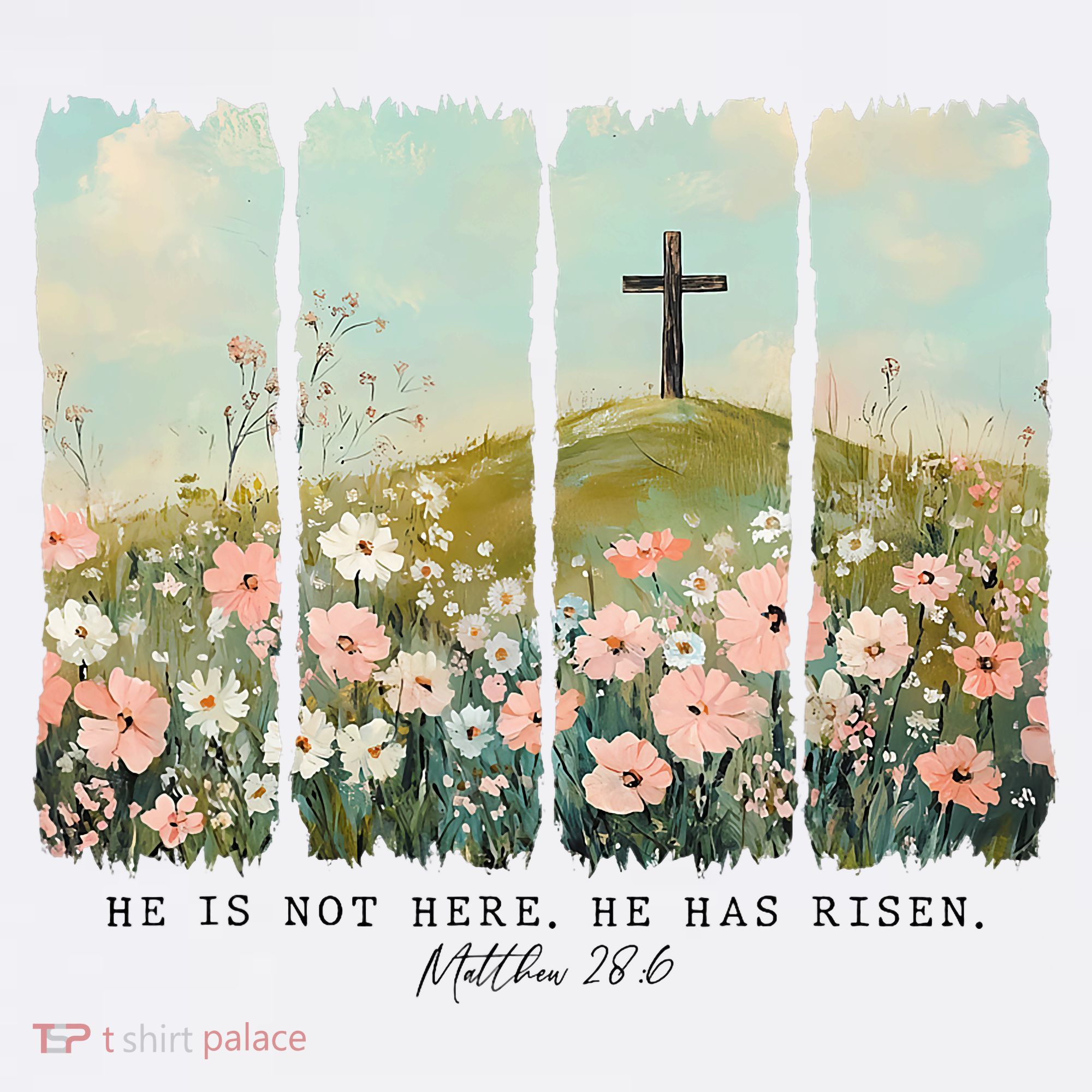 He Is Risen Christian Wildflower Happy Easter Kids Long Sleeve Shirt
