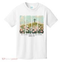 He Is Risen Christian Wildflower Happy Easter Kids T-Shirt thumb 0