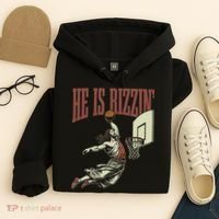 He Is Rizzin Funny Jesus Playing Basketball Meme Easter Hoodie thumb 4