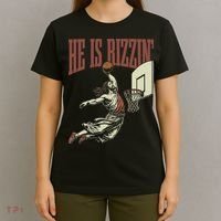 He Is Rizzin Funny Jesus Playing Basketball Meme Easter T-Shirt thumb 4