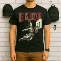 He Is Rizzin Funny Jesus Playing Basketball Meme Easter T-Shirt thumb 6