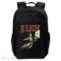 He Is Rizzin Funny Jesus Playing Basketball Meme Easter Backpack thumb 0