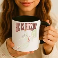 He Is Rizzin Funny Jesus Playing Basketball Meme Easter Coffee Mug thumb 3