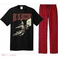 He Is Rizzin Funny Jesus Playing Basketball Meme Easter Pajama Set thumb 0