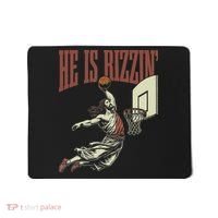He Is Rizzin Funny Jesus Playing Basketball Meme Easter Mousepad thumb 0