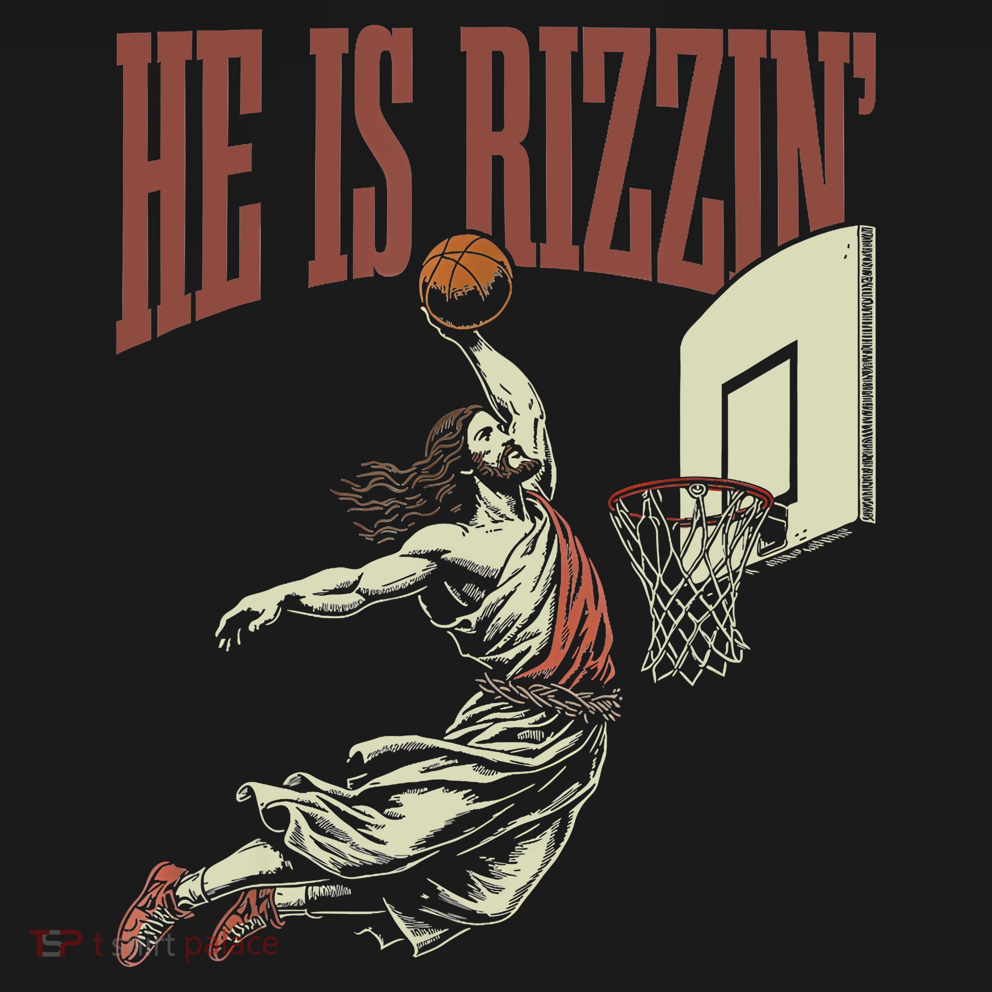 He Is Rizzin Funny Jesus Playing Basketball Meme Easter Mousepad
