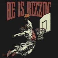 He Is Rizzin Funny Jesus Playing Basketball Meme Easter Baby Bodysuit thumb 2