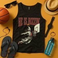 He Is Rizzin Funny Jesus Playing Basketball Meme Easter Tank Top thumb 4