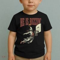 He Is Rizzin Funny Jesus Playing Basketball Meme Easter Toddler T-Shirt thumb 2
