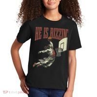 He Is Rizzin Funny Jesus Playing Basketball Meme Easter Kids T-Shirt thumb 2