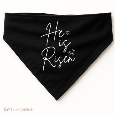 He Is Risen Jesus Easter Heart USA-Made Doggie Bandana