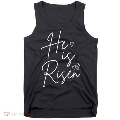 He Is Risen Jesus Easter Heart Tank Top