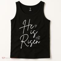 He Is Risen Jesus Easter Heart Tank Top thumb 2
