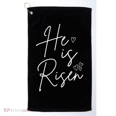 He Is Risen Jesus Easter Heart Golf Towel