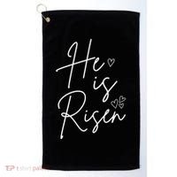 He Is Risen Jesus Easter Heart Golf Towel thumb 0