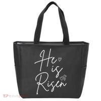 He Is Risen Jesus Easter Heart Tote Bag thumb 0