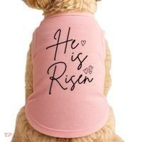 He Is Risen Jesus Easter Heart Doggie Tank thumb 0