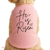 He Is Risen Jesus Easter Heart Doggie Tank thumb 0