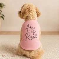 He Is Risen Jesus Easter Heart Doggie Tank thumb 2
