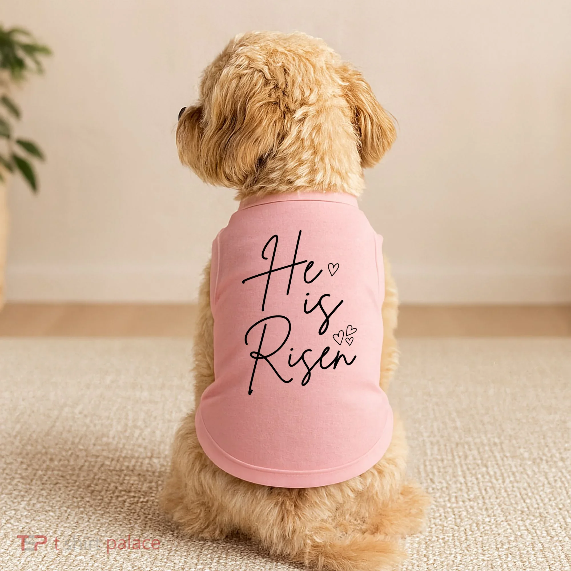 He Is Risen Jesus Easter Heart Doggie Tank