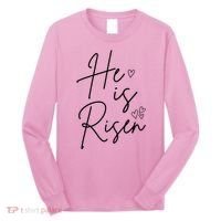 He Is Risen Jesus Easter Heart Long Sleeve Shirt thumb 0