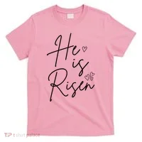 He Is Risen Jesus Easter Heart T-Shirt thumb 0