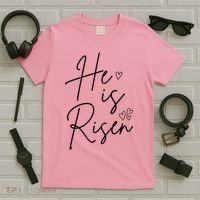 He Is Risen Jesus Easter Heart T-Shirt thumb 5