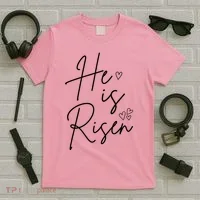 He Is Risen Jesus Easter Heart T-Shirt thumb 5