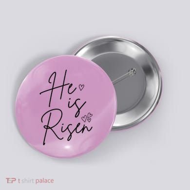 He Is Risen Jesus Easter Heart Button