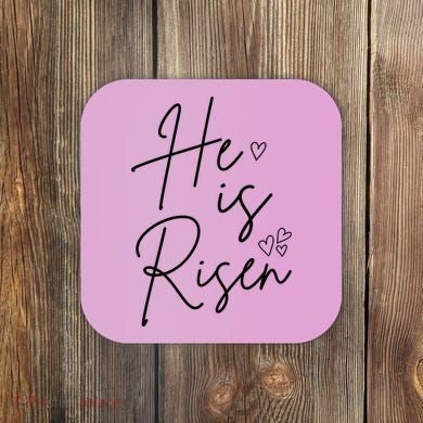 He Is Risen Jesus Easter Heart Coaster