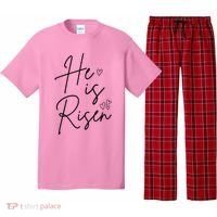 He Is Risen Jesus Easter Heart Pajama Set thumb 0