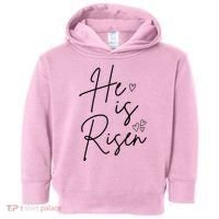 He Is Risen Jesus Easter Heart Toddler Hoodie thumb 0