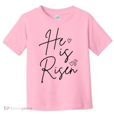 He Is Risen Jesus Easter Heart Toddler T-Shirt