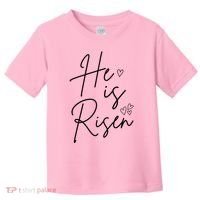He Is Risen Jesus Easter Heart Toddler T-Shirt thumb 0