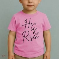 He Is Risen Jesus Easter Heart Toddler T-Shirt thumb 2