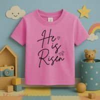He Is Risen Jesus Easter Heart Toddler T-Shirt thumb 3